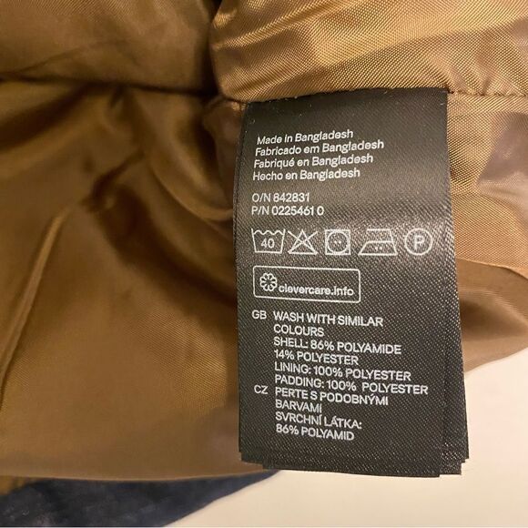 H&M Men’s full zip Puffer Vest blue chambray front pockets size 40R - Picture 5 of 8